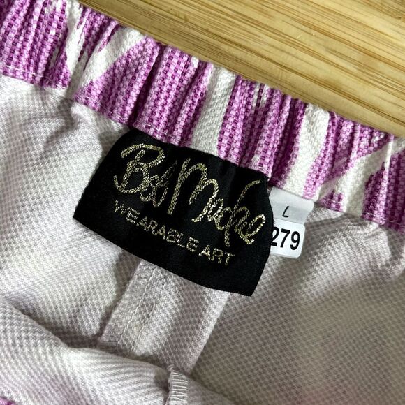 Bob Mackie Crop Pants Large Side Zip Elastic Wearable Art Geometric Trouser - Picture 6 of 9